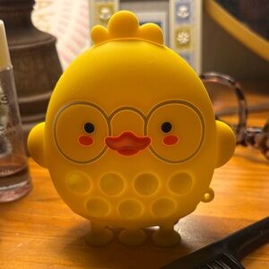 Yellow Chicken Pop It Toy for Birds